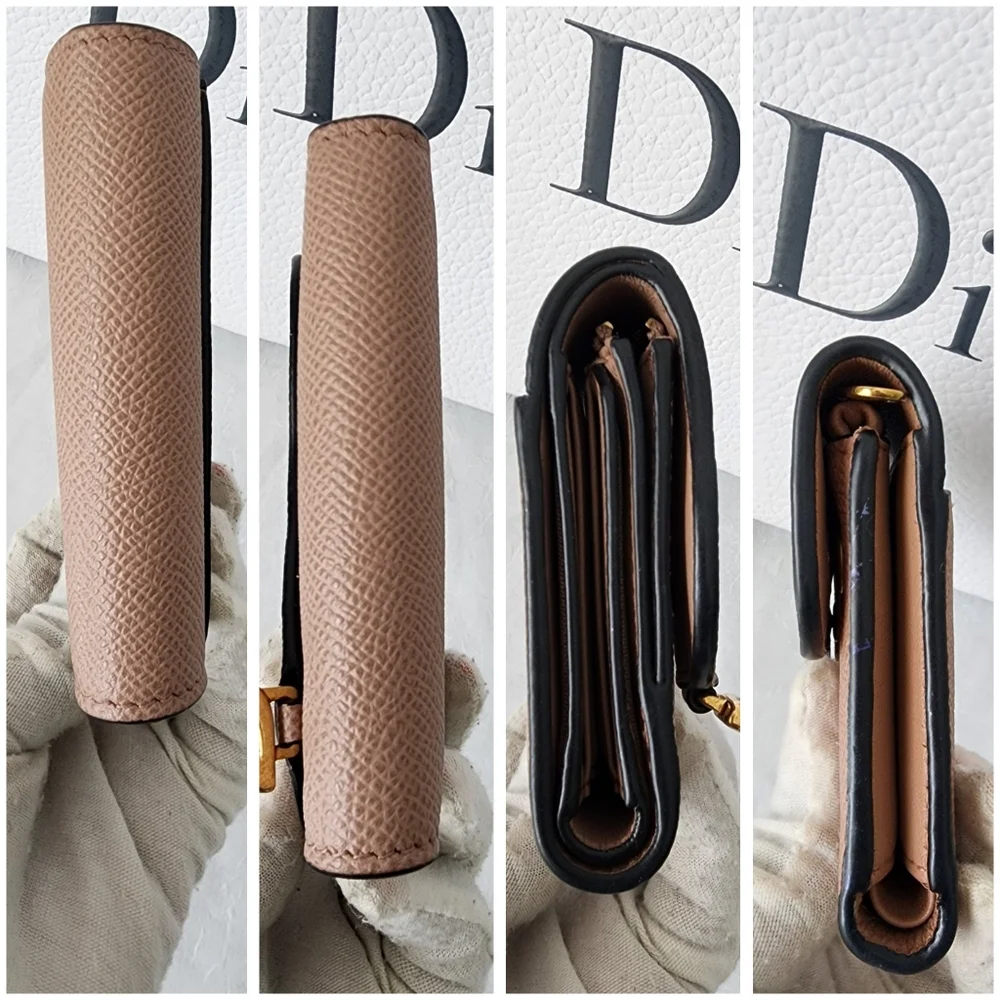 Auth Dior LIKE NEW Taurillion Saddle Lotus Wallet